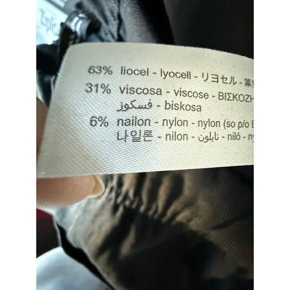 Zara Women’s Wide Leg Pull On Black Pants Back Slits Size L - Picture 7 of 7